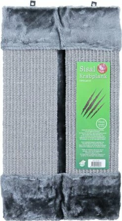 Boon Sisal Krabplank Met Pluche En Catnip Hoekmodel Assorti -Huisdierbenodigdheden Verkoopwinkel 0214230 grijs