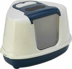Moderna Kattenbak Flip Corner Blue Berry/wit