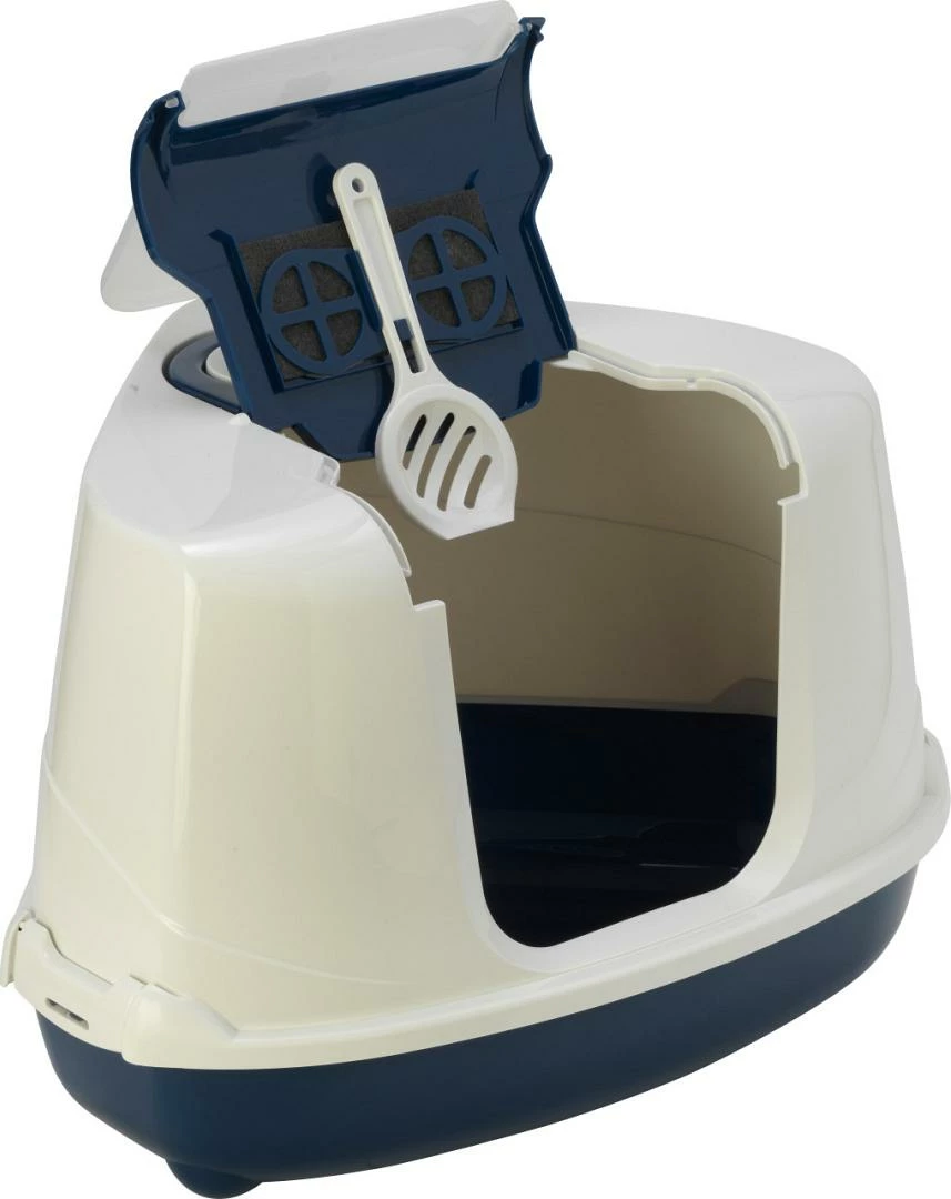 Moderna Kattenbak Flip Corner Blue Berry/wit 4 Moderna Kattenbak Flip Corner Blue Berry/wit - Afbeelding 2